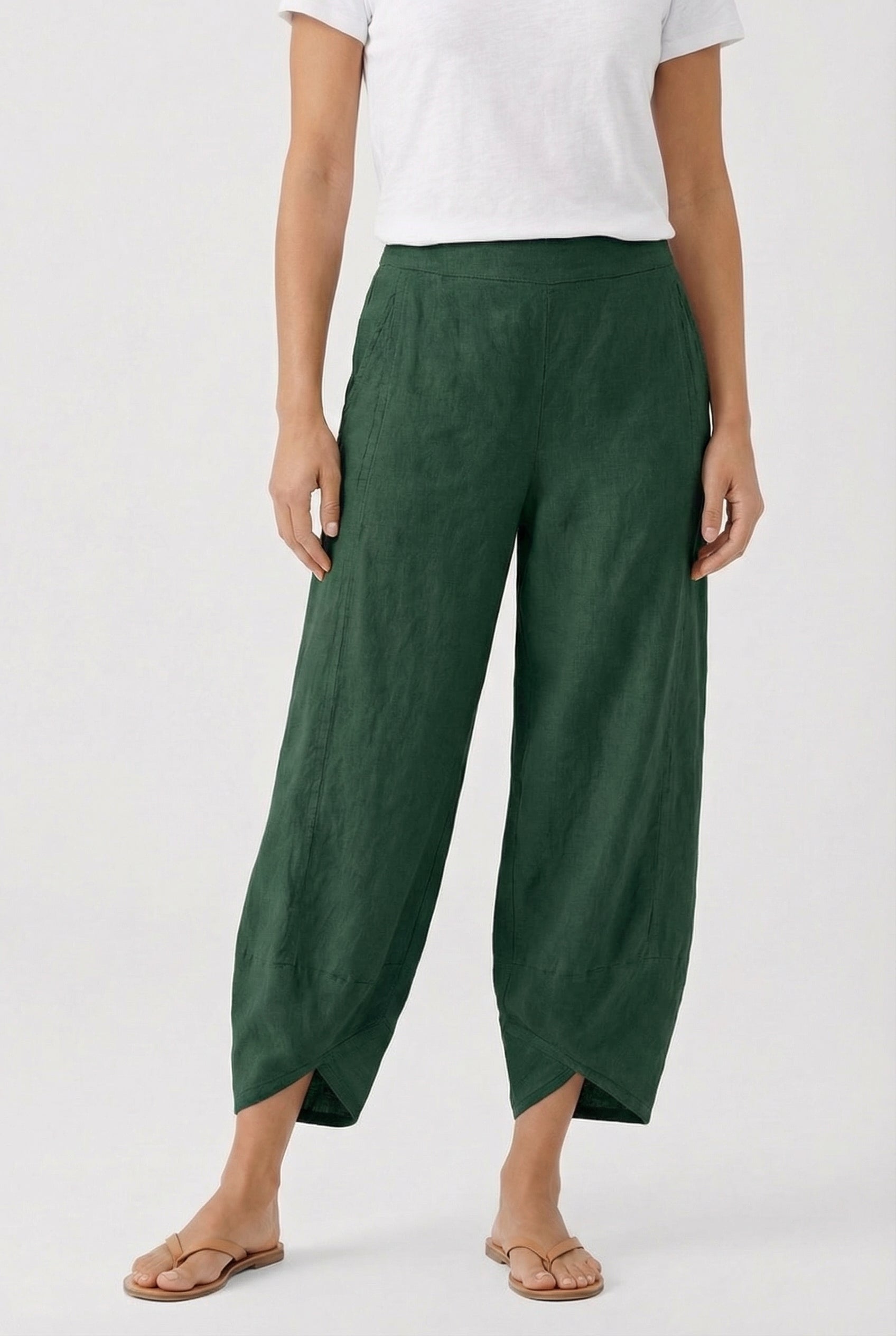 Mujer Pantalón Culotte Asimétrico Holgado Casual con Cintura Pull-On