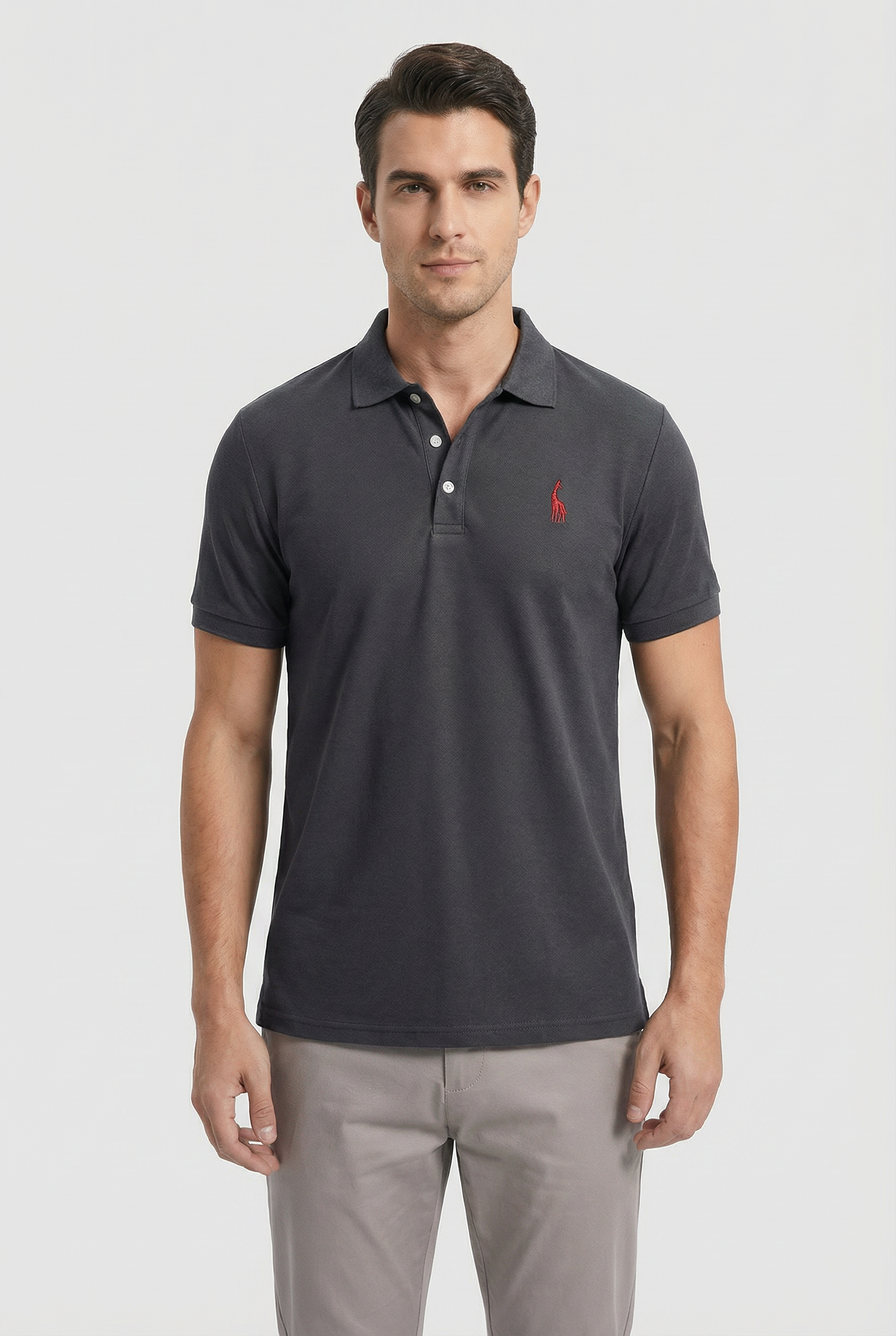 Hombre Polo Casual Con Bordado Decorativo Y Cuello Clásico