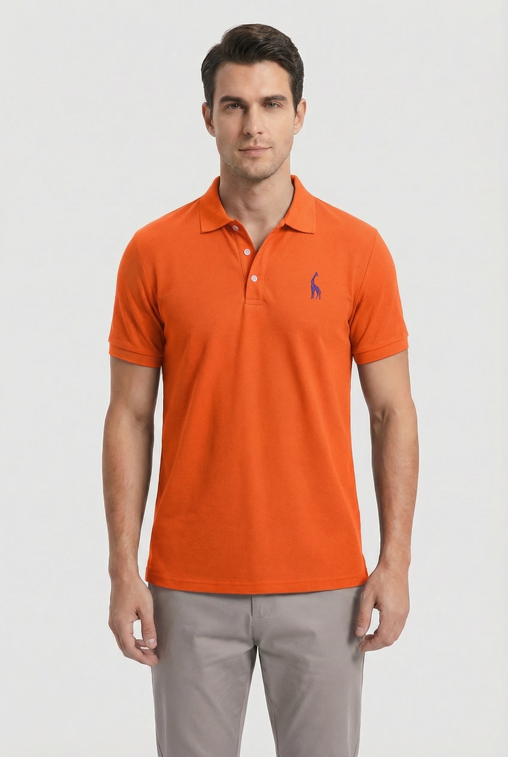 Hombre Polo Casual Con Bordado Decorativo Y Cuello Clásico