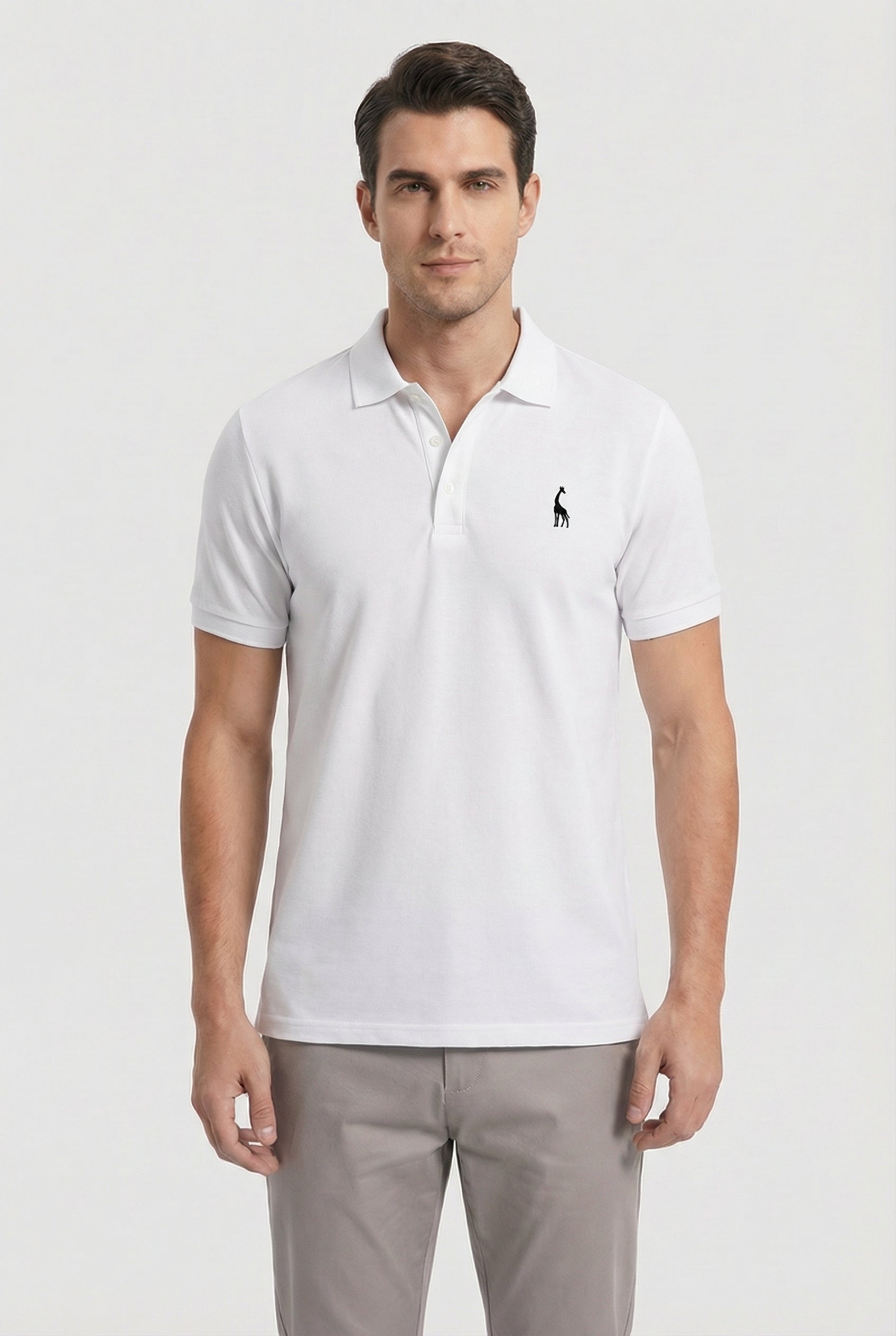Hombre Polo Casual Con Bordado Decorativo Y Cuello Clásico