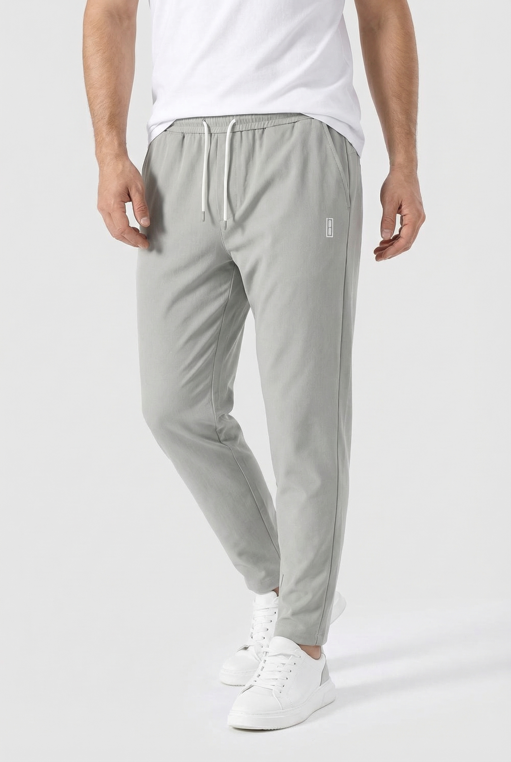 Hombre Pantalones Chinos Ajustados Algodón con Cordón