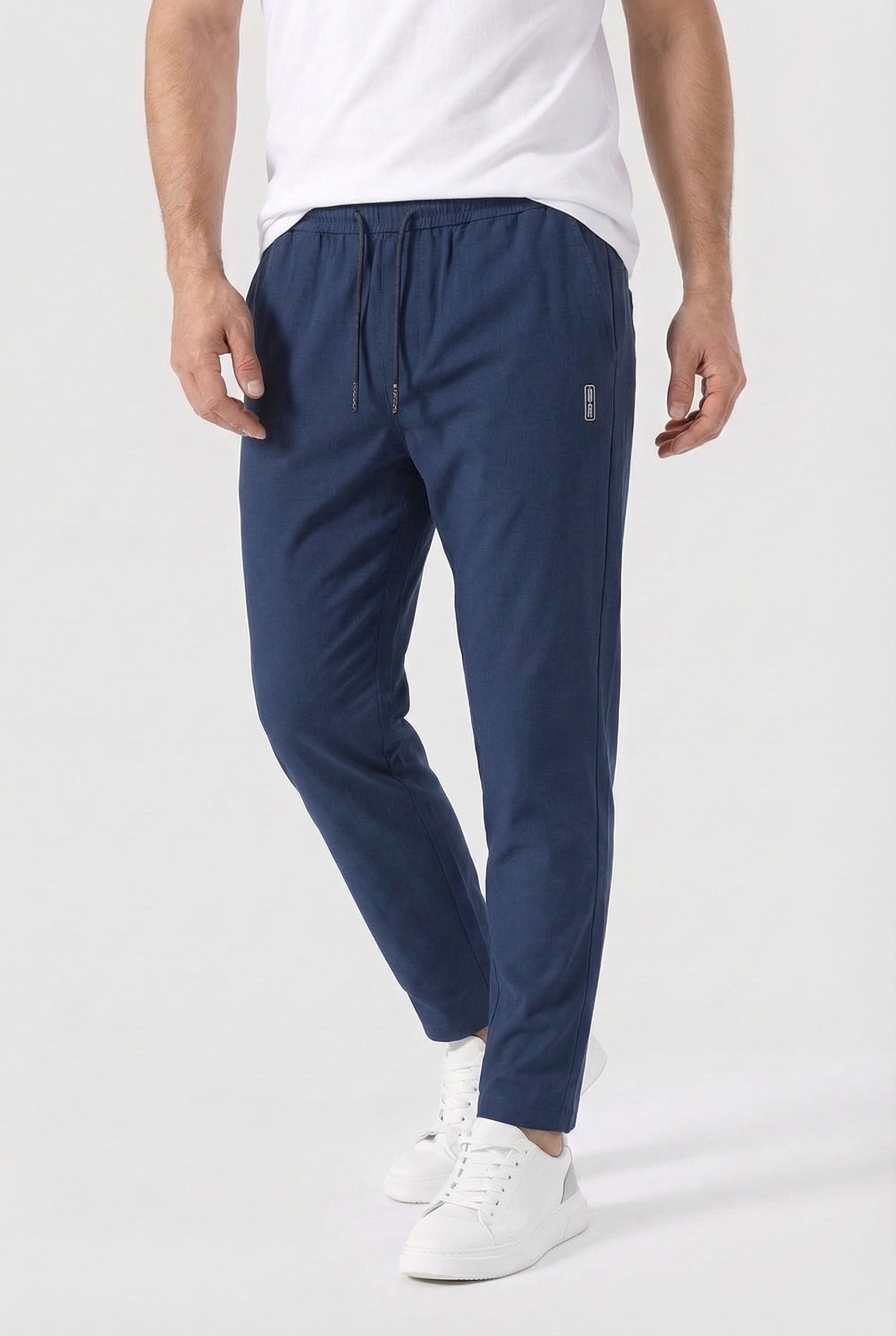 Hombre Pantalones Chinos Ajustados Algodón con Cordón